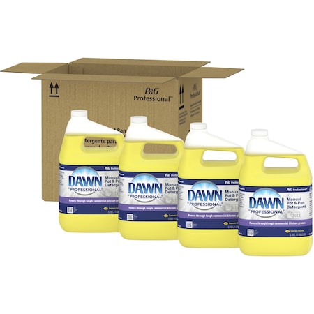 Dawn Pot/Pan Detergent, Liquid, Lemon, 1 Gal, , YW, PK 4 PGC57444